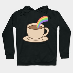 Coffee with Rainbow inside Hoodie